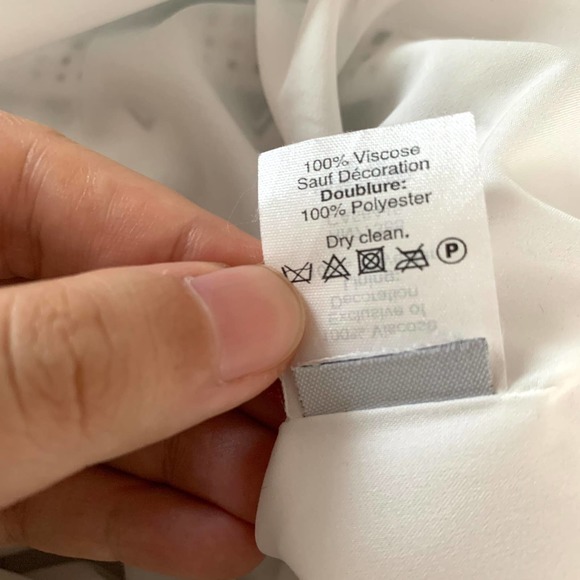 3/$15 Madewell Scatterblock Geometric Tassel Hem Cap Sleeve Dress in White/Black - Picture 9 of 9